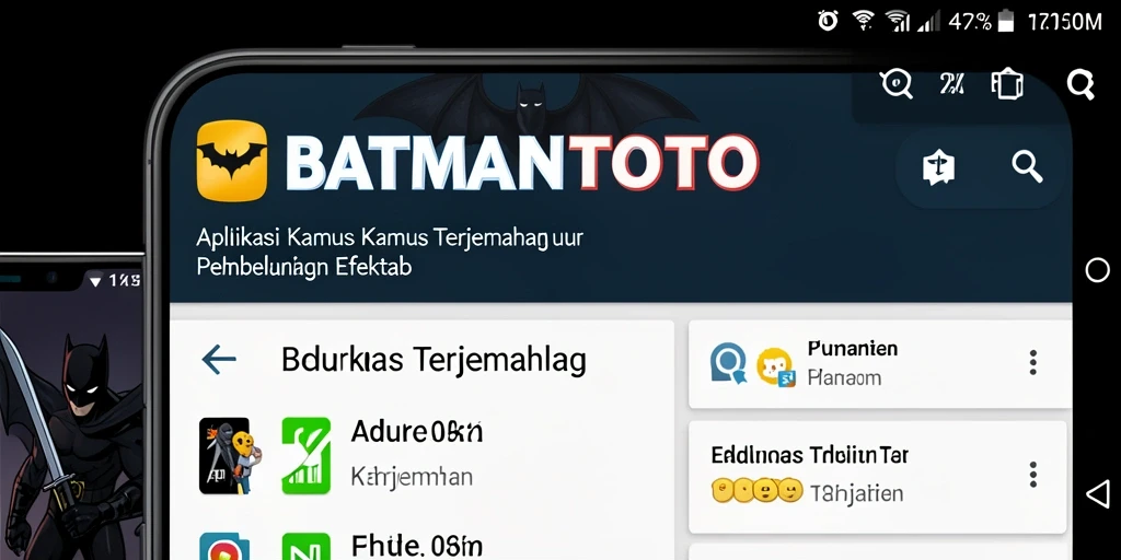 Tampilan antarmuka utama aplikasi Kamus Terjemahan BATMANTOTO.