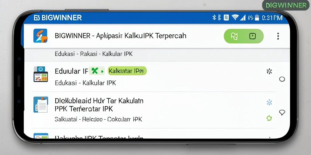 Tampilan aplikasi BIGWINNER yang memudahkan perhitungan IPK.