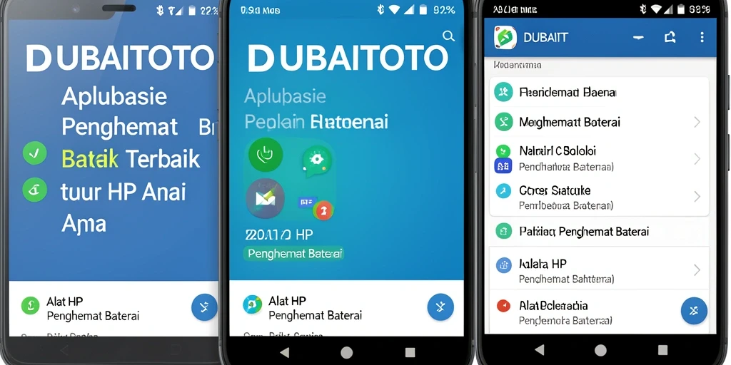 Antarmuka DUBAITOTO yang sederhana untuk penghematan baterai.