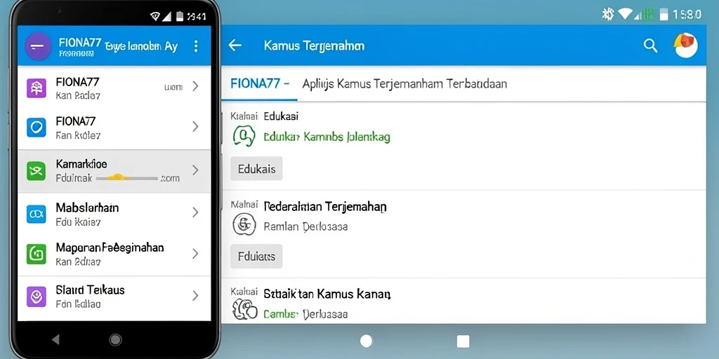 Antarmuka sederhana dan fungsional dari FIONA77 sebagai Kamus Terjemahan.