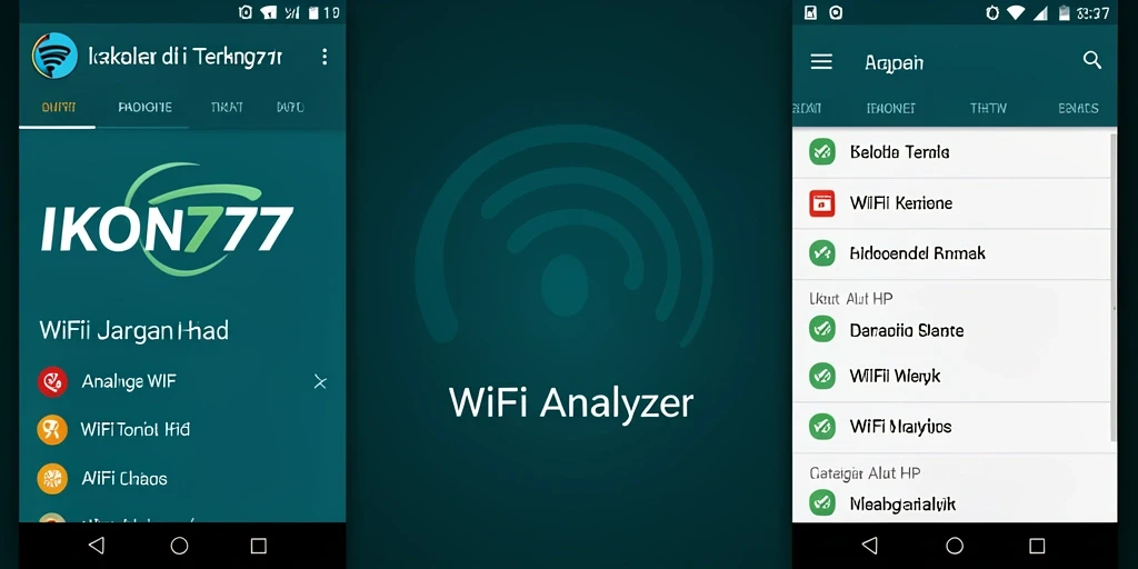 Tampilan antarmuka aplikasi IKON777 yang memudahkan analisis jaringan WiFi.