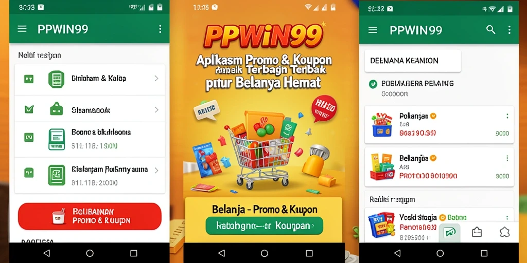 Tampilan antarmuka aplikasi PPWIN99 untuk promo dan kupon.